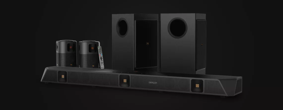 Nakamichi DRAGON 11.4.6 Wireless Home Surround Sound System with Quad Subs and Omni-Motion Surrounds